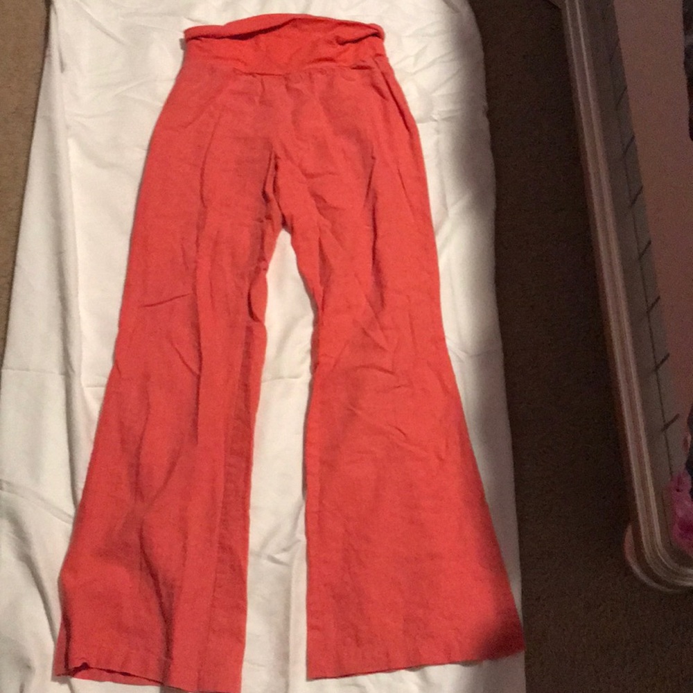 Pink bell bottom pants